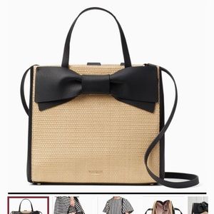 Kate Spade Olive Drive Straw Brigette Tote Bag